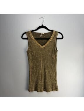 Vintage Y2K Xcit Moda Brown Lace Tank Top Fairy Grunge Boho Whimsigoth Large